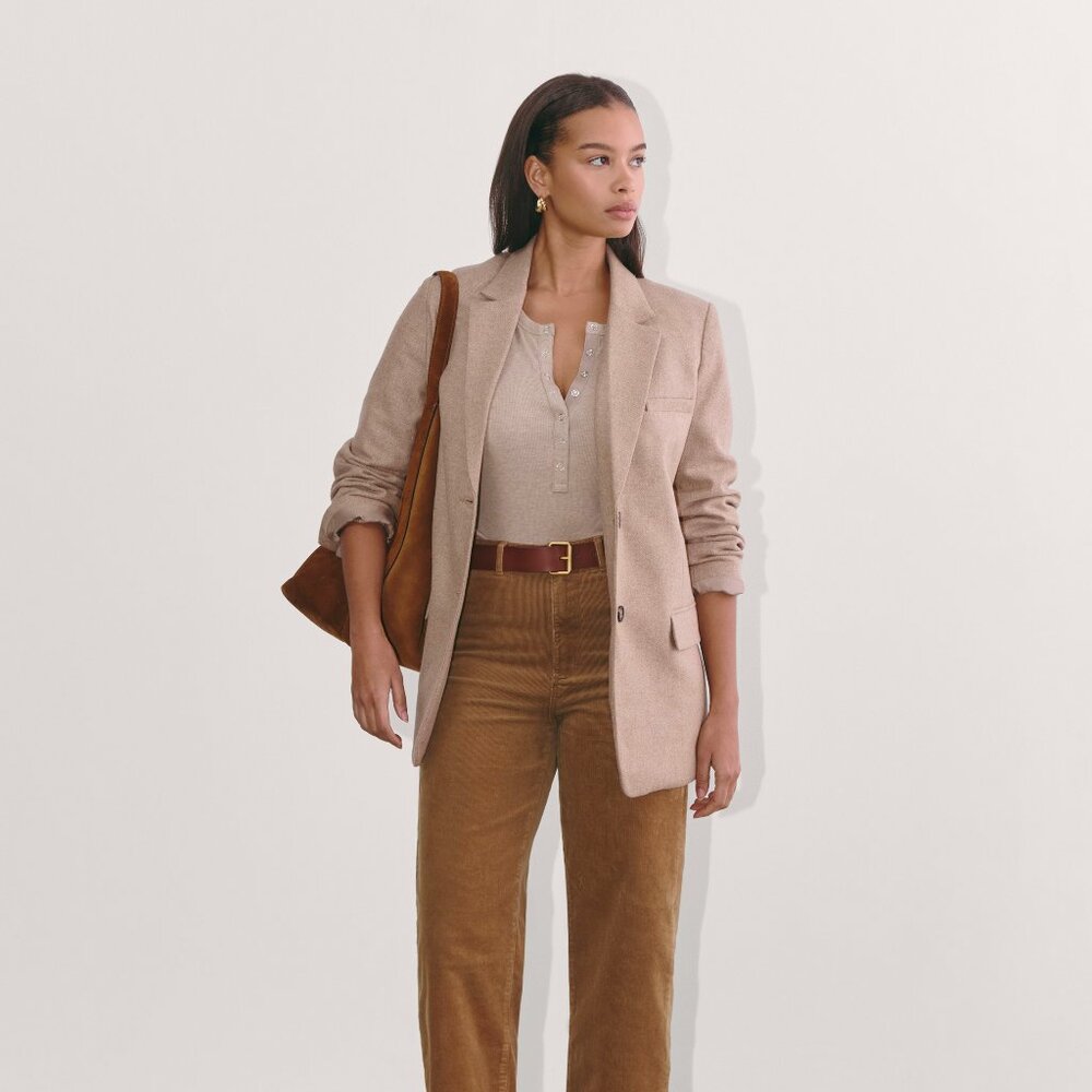 Everlane Women's Sailor Pant in Corduroy in Light Brown, Size 16
